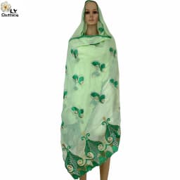 2023 New African Ladies Summer Outdoor Embroidered Cotton Scarf Shawl Fashionable Casual Diamond Scarf-Style Headscarf