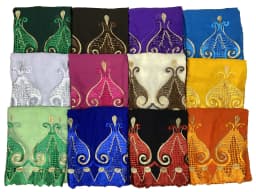2023 New African Ladies Summer Outdoor Embroidered Cotton Scarf Shawl Fashionable Casual Diamond Scarf-Style Headscarf
