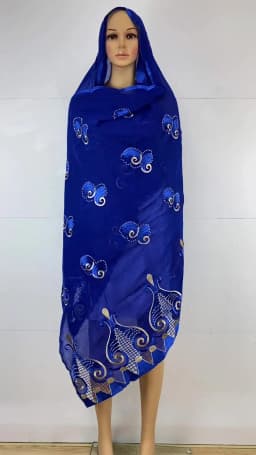 2023 New African Ladies Summer Outdoor Embroidered Cotton Scarf Shawl Fashionable Casual Diamond Scarf-Style Headscarf