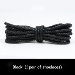 Waxed Shoeslaces for Women In Thick British Style Leather Shoes Boots Laces Round Black for Men Cotton Linen Fine Laces