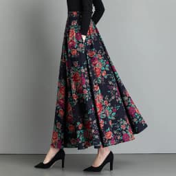 Female Cotton Linen Autumn Vintage Plus Size a-line High Waist National Fashion Big Flower Maxi Ladies Skirts for Womens