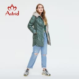 Astrid 2022 winter women's jacket women coat Casual female Parkas Hooded Coats solid Plus Size fashion thin cotton style best