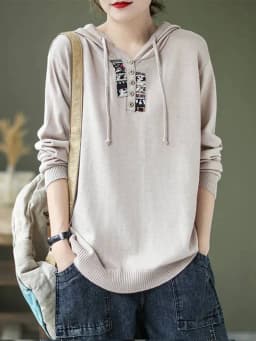 Amax luluE 2025 Hooded Pullovers Women Loose Japan Style Buttons Knitted Sweater Vintage Female New Autumn Fashion Retro Jumpers