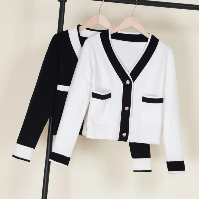 Crochet Top Knitted Ladies Sweaters Jersey Black Women's Coat Spring 2025 Cropped Blouses Cardigan Female Korean Fashion Style