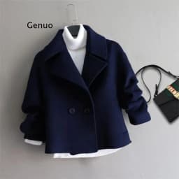 Korean Fashion Women's Woolen Coats Autumn Winter Elegant Short Jackets Solid Slim Thicken Outerwear Tops Chaqueta De Mujer