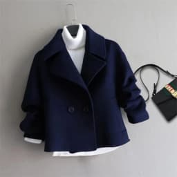 Korean Fashion Women's Woolen Coats Autumn Winter Elegant Short Jackets Solid Slim Thicken Outerwear Tops Chaqueta De Mujer