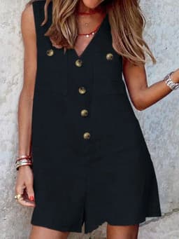 Stylish Women V Neck Sleeveless Rompers 2023 ZANZEA Summer Jumpsuits Short Playsuits Casual Solid Loose Beach Overalls Oversized