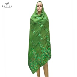 2026 Hot Sale African Women Scarfs Big Circle Design Big Embrodiery 100% Cotton Big Size Muslim Scarf for Shawls Pashmina Sc-42
