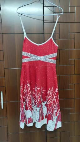 Women's Dress Christmas Floral Print Cold Shoulder Flounce Trim Elegant Dresses For New Year Sexy Plus Size s-3xl Elk Deer
