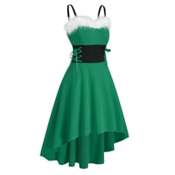 Women's Dress Christmas Floral Print Cold Shoulder Flounce Trim Elegant Dresses For New Year Sexy Plus Size s-3xl Elk Deer