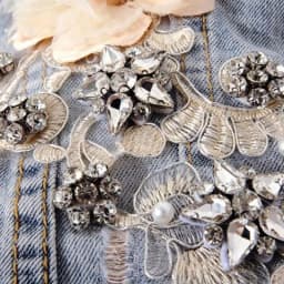 Women's Diamond-encrusted Flower Denim Vest Cropped Sleeveless Top Korean Fashion Streetwear Designer Vest Coat Trendy Waistcoat