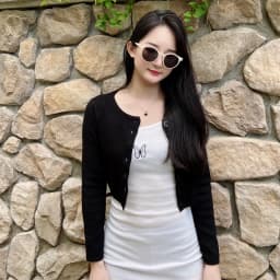 Knitted Ladies Sweaters Outerwear Black Blouses Clothing Crochet Top Jersey Cropped Tricot Korean Fashion Style Cardigan Female