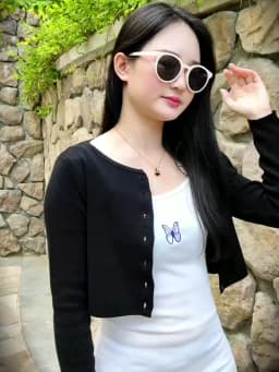 Knitted Ladies Sweaters Outerwear Black Blouses Clothing Crochet Top Jersey Cropped Tricot Korean Fashion Style Cardigan Female