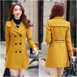 Autumn Winter Women Wool Jacket Medium Length Woolen Coats Slim Elegant Female Korean Outerwear 3XL