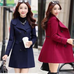 Autumn Winter Women Wool Jacket Medium Length Woolen Coats Slim Elegant Female Korean Outerwear 3XL