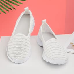 STRONGSHEN Women's Summer Sneakers Slip On Flat Shoe Women's Fashion Casual Loafers Walking Shoe Outdoor Mesh Soft Bottom Sports