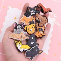 New Arrival 1Pcs PVC Dogs Cats Slippers Shoe Charms Accessories Kids Cute Designer Decoration DIY X-mas Present