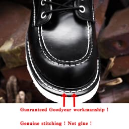 Durable Goodyear-Welted Stitchdown Rugged Style Work Boots Heritage Genuine Leather Moctoeboots Red For Men 1907 Shoes