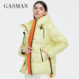 GASMAN 2022 Women's down jacket Short Casual Woman Cotton Coat brand high quality Design Parka Hooded Winter clothes women 2191