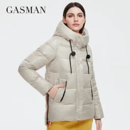 GASMAN 2022 Women's down jacket Short Casual Woman Cotton Coat brand high quality Design Parka Hooded Winter clothes women 2191
