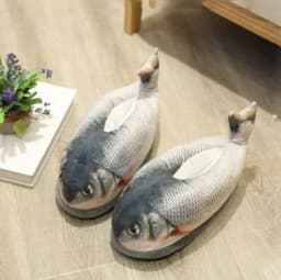 Winter Cotton Slippers For Men And Women Funny Simulation Fish Cotton Slippers Non-Slip Thick-Soled Home Plush Cotton Shoes