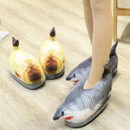 Winter Cotton Slippers For Men And Women Funny Simulation Fish Cotton Slippers Non-Slip Thick-Soled Home Plush Cotton Shoes