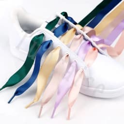 1Pair 2CM Width Flat Ribbon Shoe Laces Rubber Sneakers Silk Satin Shoelace Boot Women Beautiful Shoelaces for Kids 100/120/140Cm