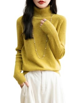 100% Merino Wool Turtleneck Women Sweater New Autumn Winter Warm Soft Jumper Women Knitted Pullover Femme Cashmere Sweater Knit