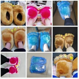 Big Feet Fur Slippers Stunning Pets Men Home Shoes Fuzzy Slippers Men's Winter Warm Shoes Man Furry Slippers Male Big Size 45 46