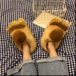 Big Feet Fur Slippers Stunning Pets Men Home Shoes Fuzzy Slippers Men's Winter Warm Shoes Man Furry Slippers Male Big Size 45 46