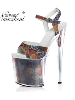 High Heels 20CM Platform Pole Dance Shoes Exotic Nightclub 8 Inch Sexy Stripper Women's Models Catwalk Open Toe Large Size