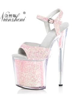 High Heels 20CM Platform Pole Dance Shoes Exotic Nightclub 8 Inch Sexy Stripper Women's Models Catwalk Open Toe Large Size