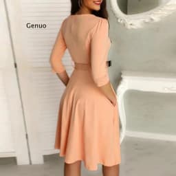 Women Bodycon Dress O Neck Solid Color Three Quarter Sleeve Dresses Ladies Party Dress Elegant Dresses Woman Party Night
