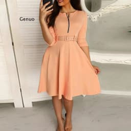 Women Bodycon Dress O Neck Solid Color Three Quarter Sleeve Dresses Ladies Party Dress Elegant Dresses Woman Party Night