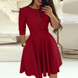 Women Bodycon Dress O Neck Solid Color Three Quarter Sleeve Dresses Ladies Party Dress Elegant Dresses Woman Party Night