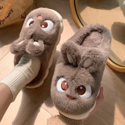 White Bunny Slippers For Home Kawaii Shoes Women Rabbit Fluffy Slippers Winter Indoor Sandals Woman Platform Bootie Slipper New