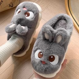 White Bunny Slippers For Home Kawaii Shoes Women Rabbit Fluffy Slippers Winter Indoor Sandals Woman Platform Bootie Slipper New
