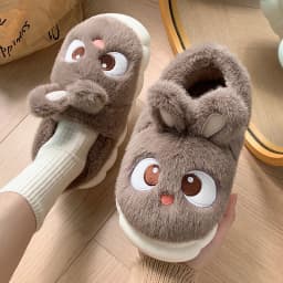 White Bunny Slippers For Home Kawaii Shoes Women Rabbit Fluffy Slippers Winter Indoor Sandals Woman Platform Bootie Slipper New