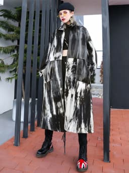 Amax luluE Autumn Korean Design Fashion Long Clothes Womens Loose Vintage Gothic Trench Coats Ladies Casual Punk Windbreakers