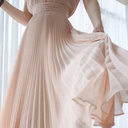 High Quality Women's Summer French Retro Gentle Pleated Sleeveless Long Skirt All-match Pink Chiffon Party Dress Office Wear New