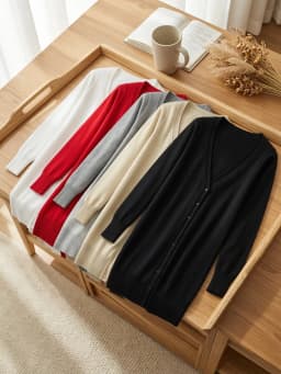 Outerwear V-neck Jersey Korean Fashion Style Cropped Blouses Long Woman Cardigan Knitted Ladies Sweaters Black Clothing Tricot