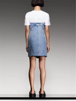 KEYANKETIAN Women's One-Line Neck Tube Top Denim Dress Summer New Fashion Chic Tight Light Blue Ladies Package Hip Mini Skirt
