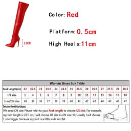 Liyke Sexy Red Snake Print Leather Over The Knee Boots Women Stiletto Heels Pumps Fashion Pointed Toe Zip Thigh High Shoes Lady