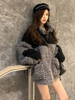 Amax luluE Winter Gray Loose Fur Coat 2024 Womens Casual Punk Style Jackets Ladies Harajuku Zippers Streetwear Vintage Clothing