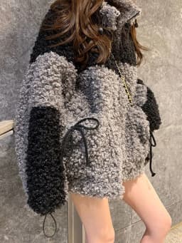 Amax luluE Winter Gray Loose Fur Coat 2024 Womens Casual Punk Style Jackets Ladies Harajuku Zippers Streetwear Vintage Clothing