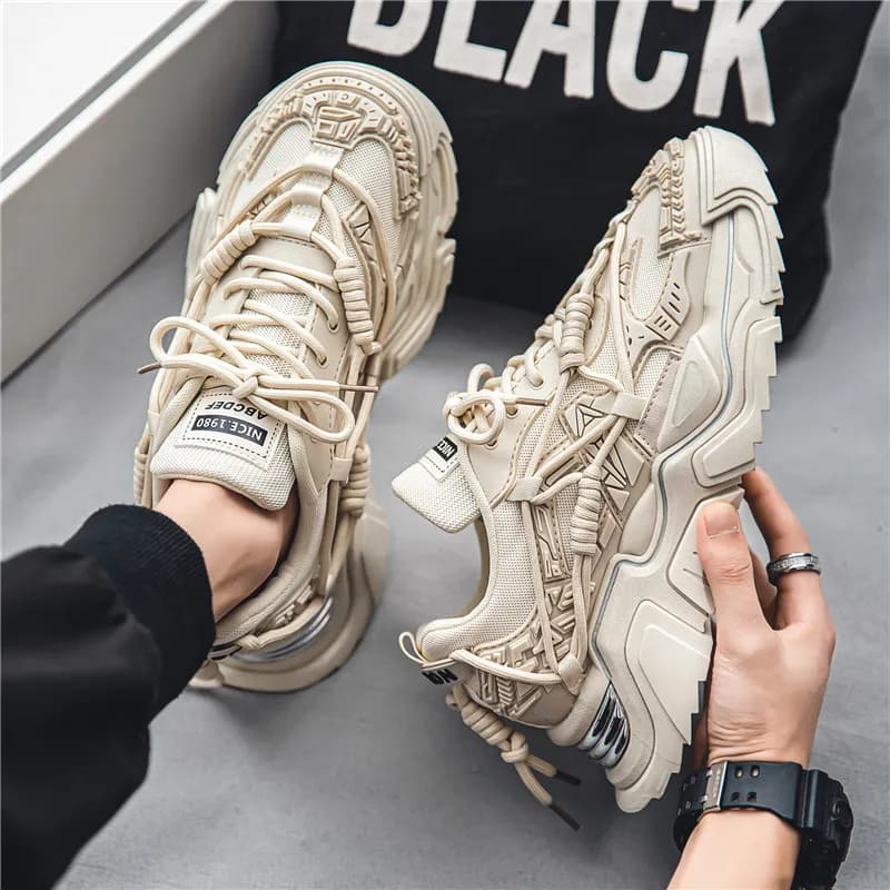 Platform Men Shoes Fashion Clunky Sneakers Men Casual Shoes Breathable Sports Dad Shoes Male Fitness Footwear