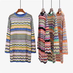 Woman Elegant Hollow Out Knitted Mini Dress 2026 Chic Colorful Patchwork Knit Dresses Ladies Bohemia Beach Dress