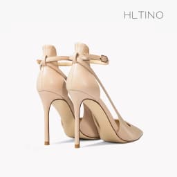 Naked Color Matte Women's Gladiator Sandals Summer Luxury Ankle Strap High Heels Shoes Pointed Toe Ladies Prom Party Shoes Women
