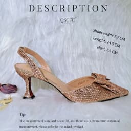 QSGFC Crystal Decoration Style Wine Glass Heel Shoes Friends Party Shoes Nigerian Fashion Peach Ladies Shoes And Bag For Party