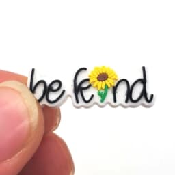 1PC Inspirational English Shoes Sandals Flower Shoe Buckle PVC  Shoe Charms Soft Rubber Garden Shoes Decorative Buckle